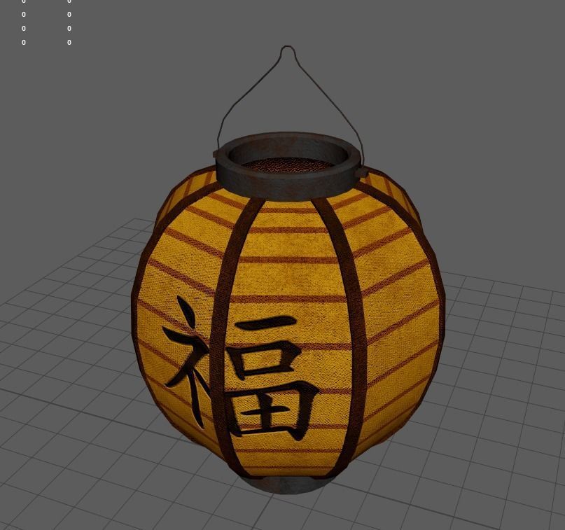 Realistic Chinese Lantern 4  Low-poly 3D model_24