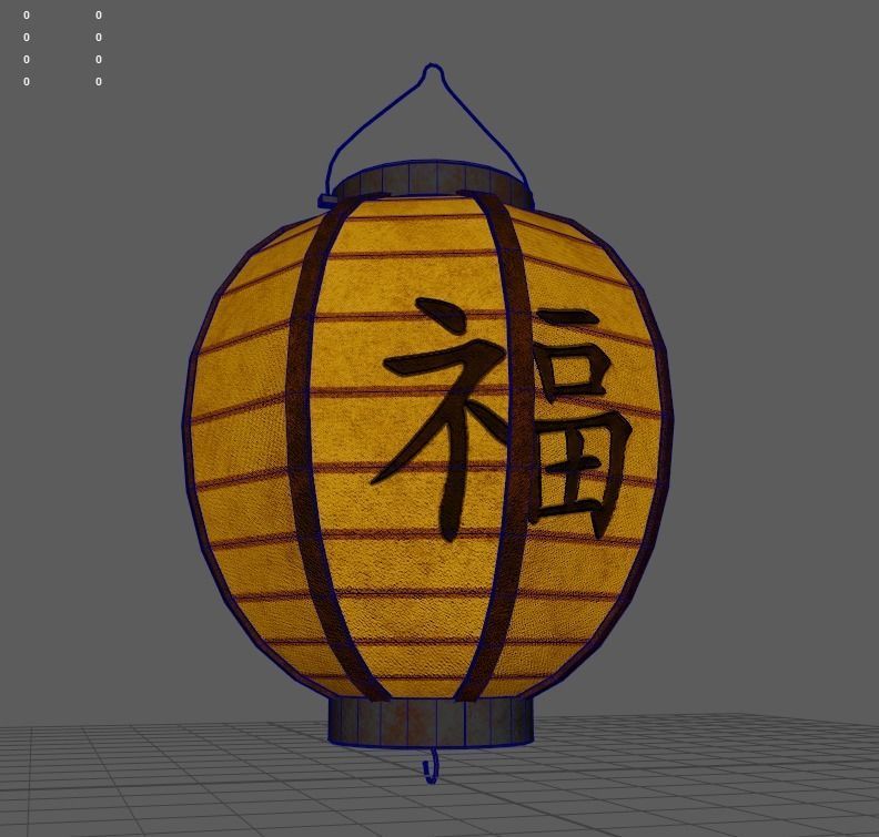 Realistic Chinese Lantern 4  Low-poly 3D model_23