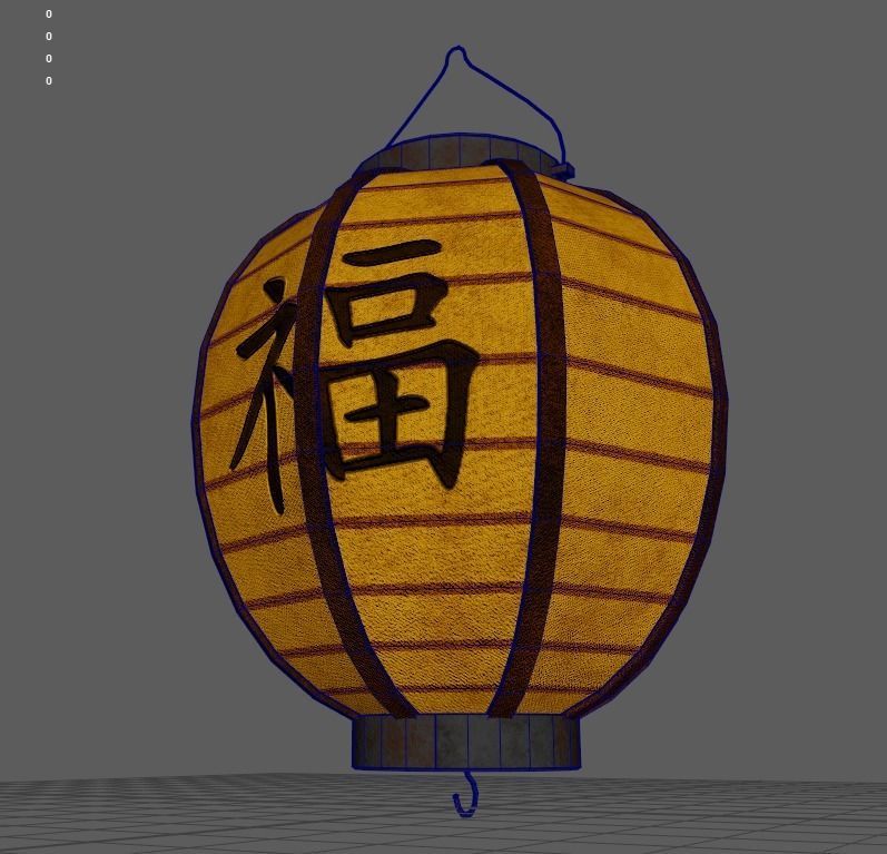 Realistic Chinese Lantern 4  Low-poly 3D model_22