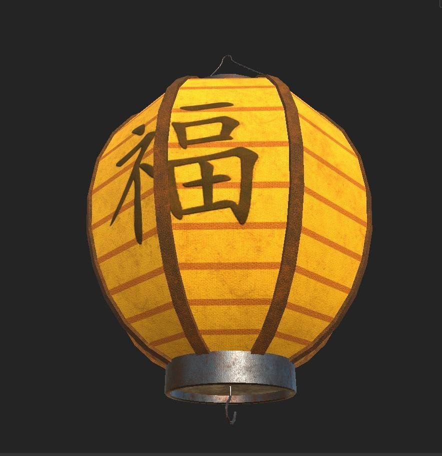 Realistic Chinese Lantern 4  Low-poly 3D model_31