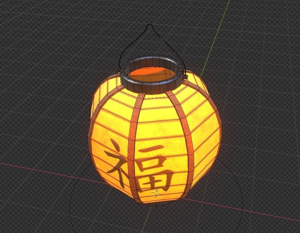 Realistic Chinese Lantern 4  Low-poly 3D model_15