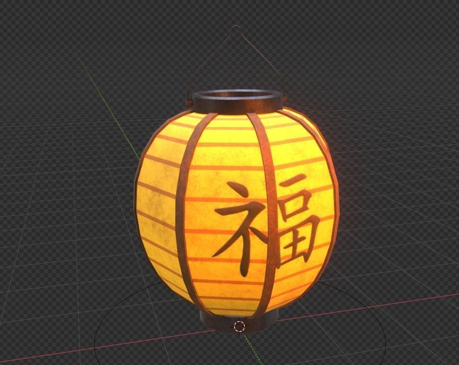 Realistic Chinese Lantern 4  Low-poly 3D model_26