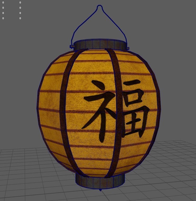 Realistic Chinese Lantern 4  Low-poly 3D model_25