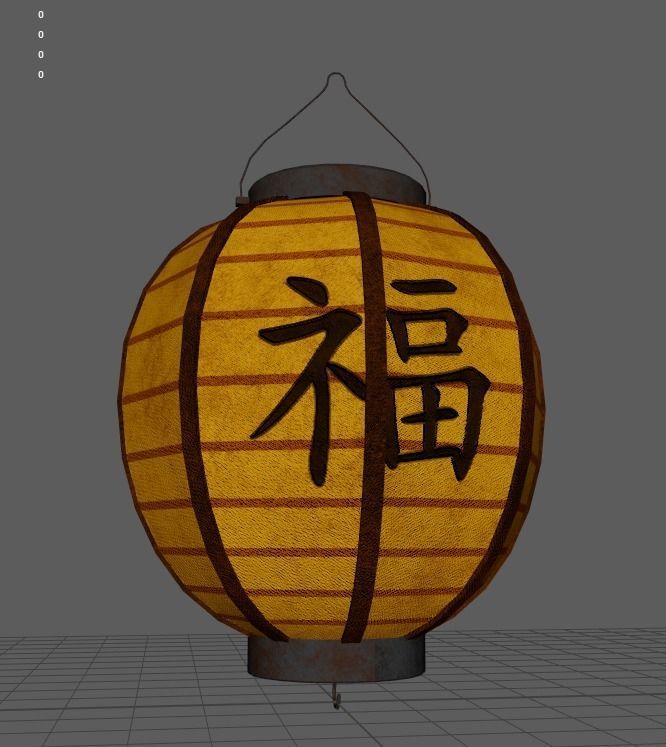 Realistic Chinese Lantern 4  Low-poly 3D model_20