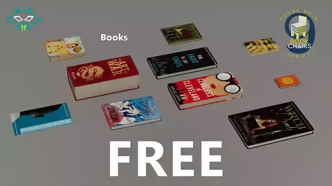 House Hold Series - 9 Book Chairs - Free Books Free 3D model