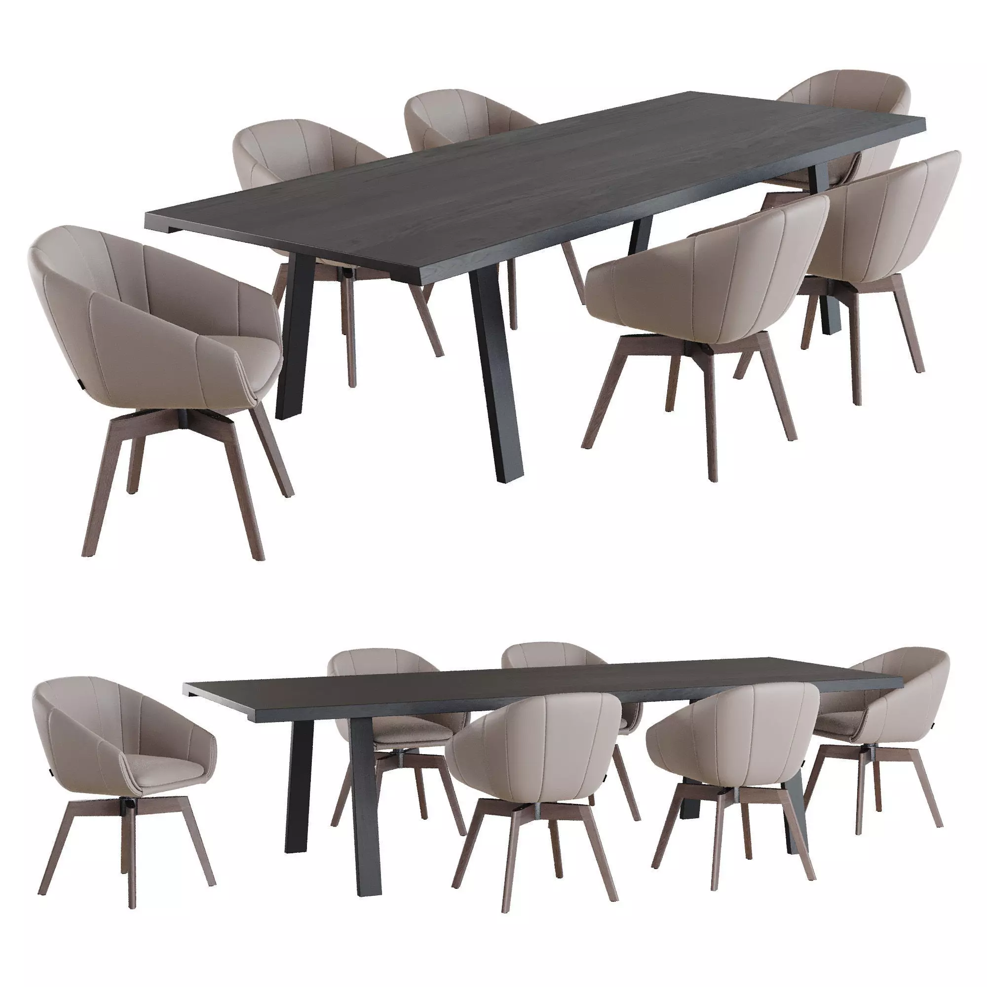 Montis Doble Dining Table Set 3D model