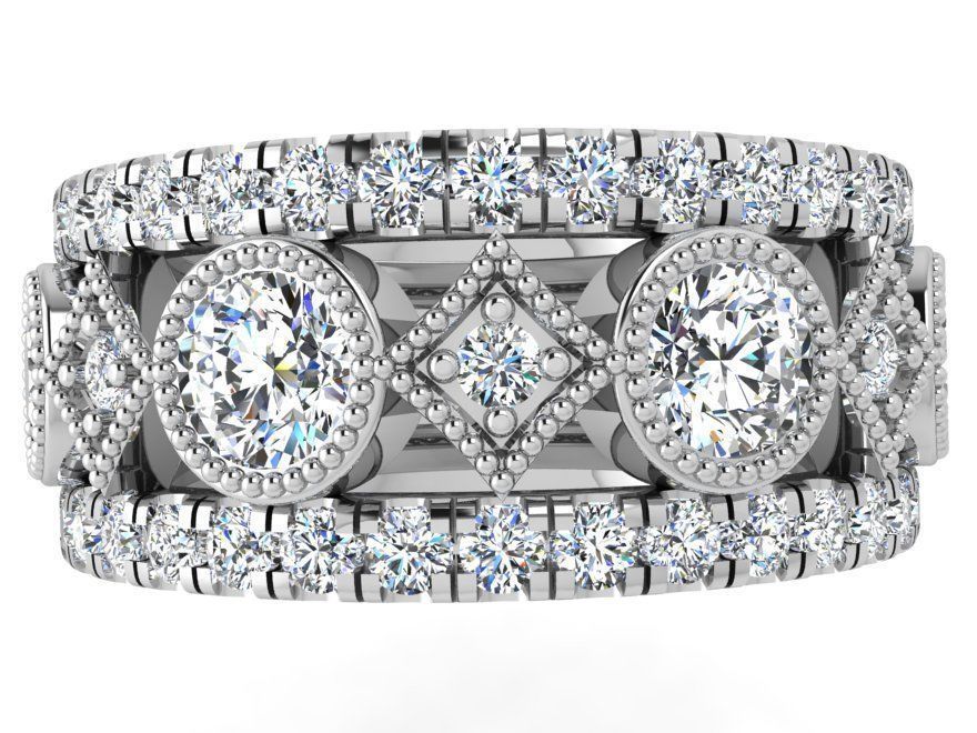 Fashion diamond ring 3614 3D print model 3D print model_2