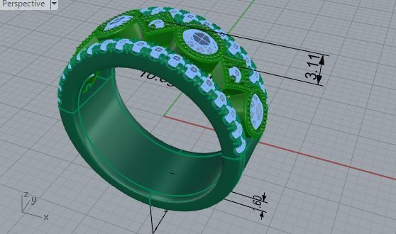 Fashion diamond ring 3614 3D print model 3D print model_7