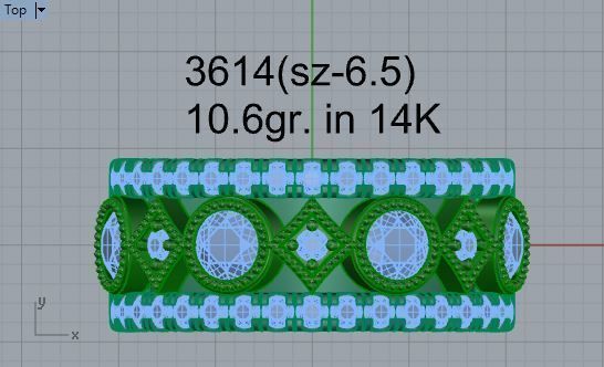 Fashion diamond ring 3614 3D print model 3D print model_4