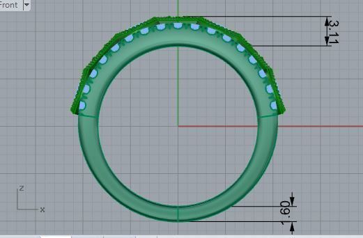 Fashion diamond ring 3614 3D print model 3D print model_5