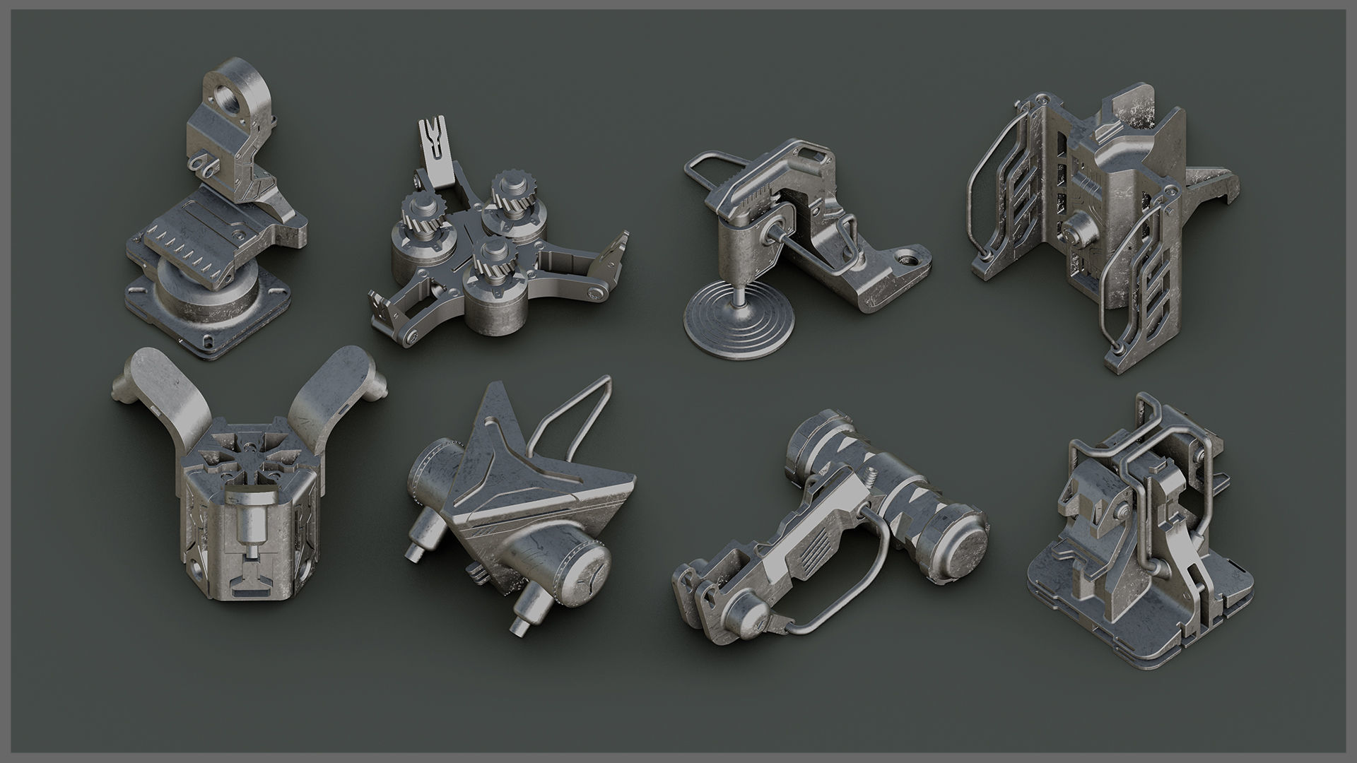 Sci-Fi Hard Surface KITBASH 35 DETAILS 3D model_1