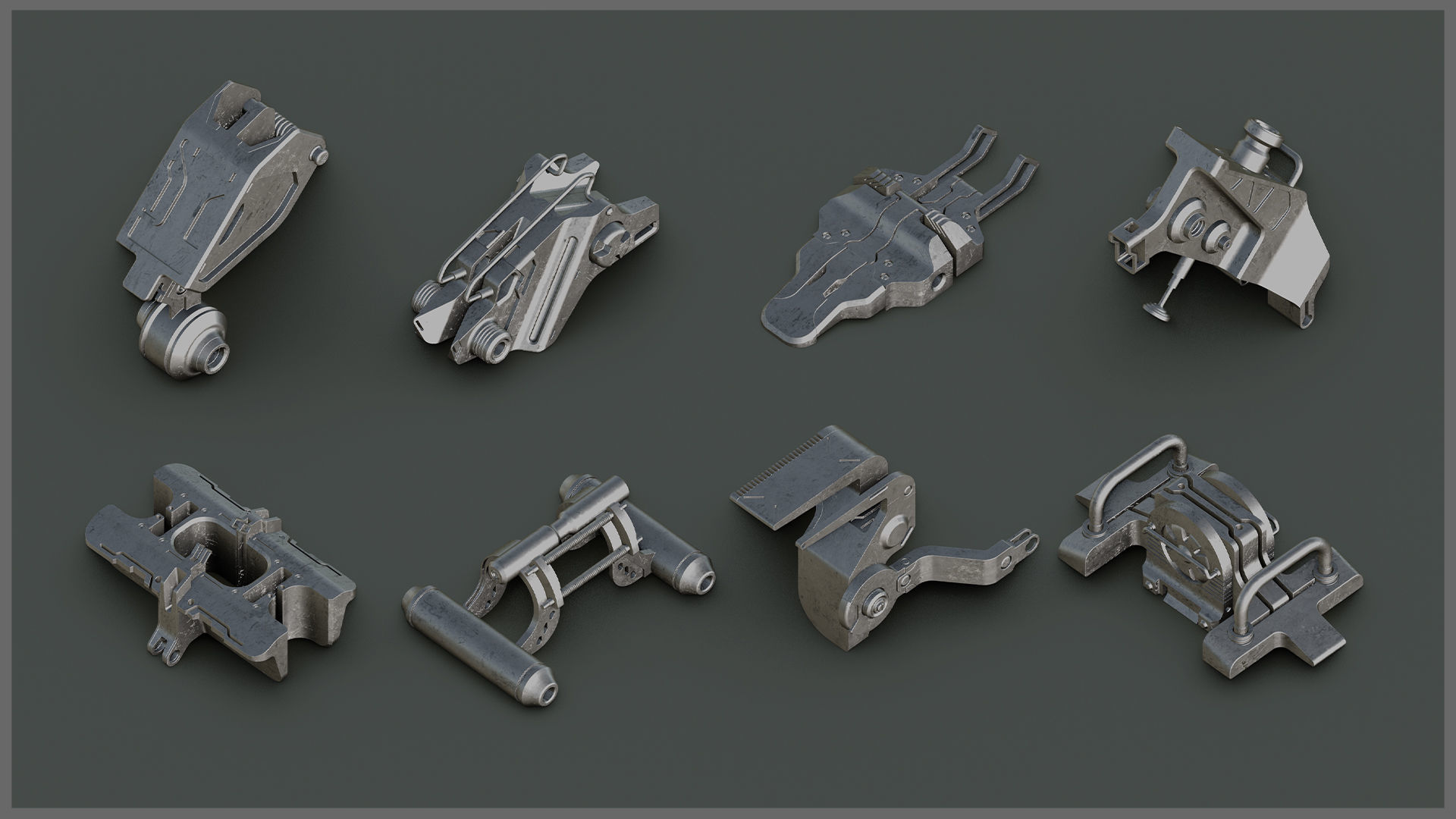 Sci-Fi Hard Surface KITBASH 35 DETAILS 3D model_2