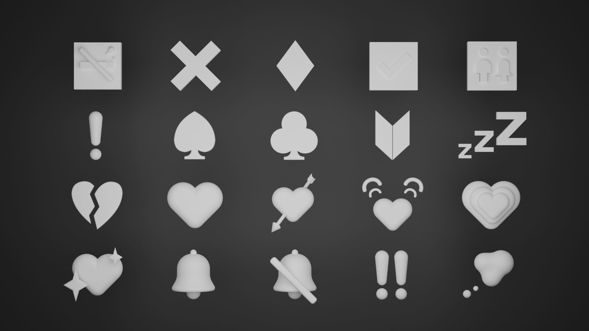 Icons Pack Low-poly 3D model_4