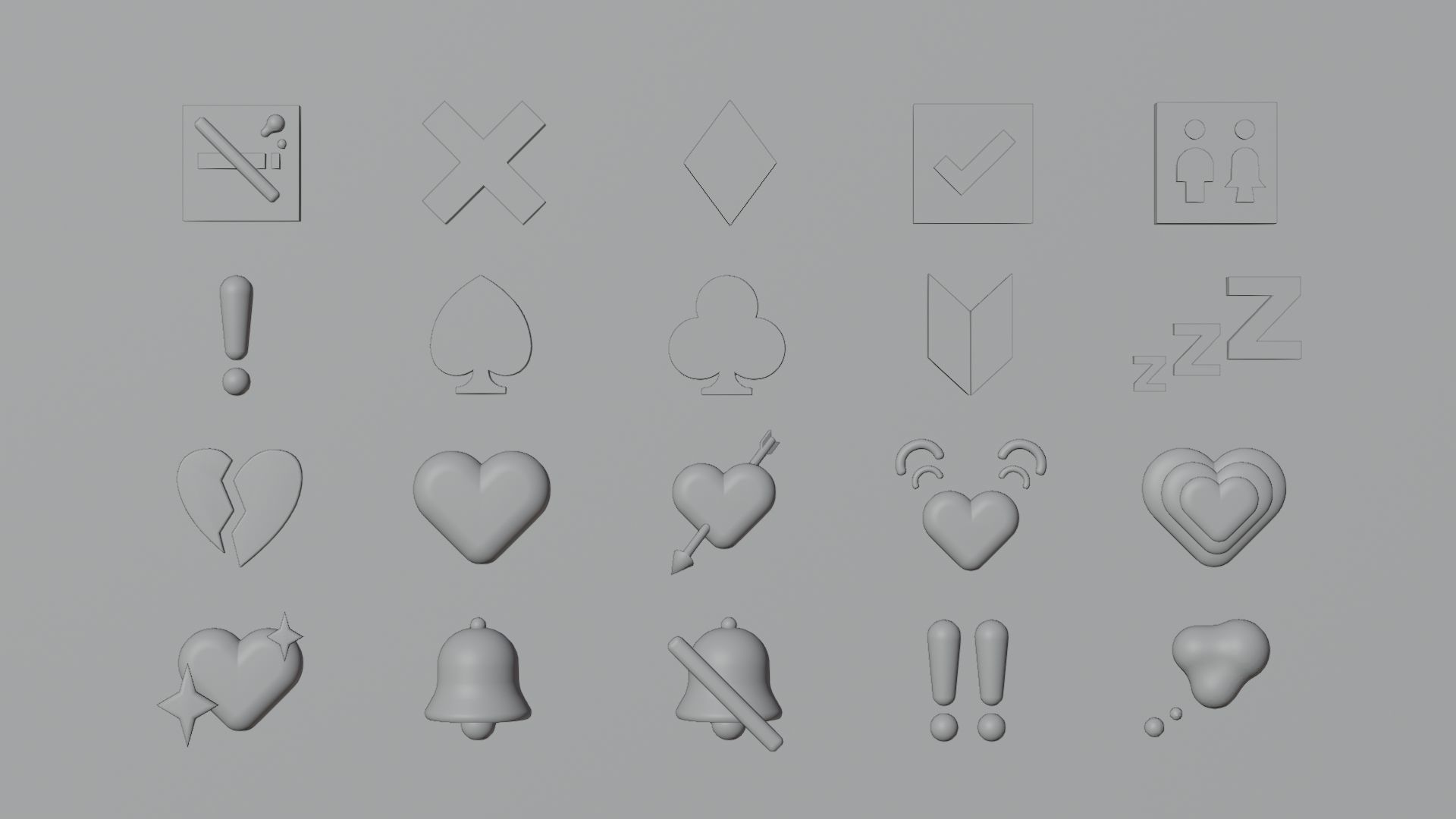 Icons Pack Low-poly 3D model_3