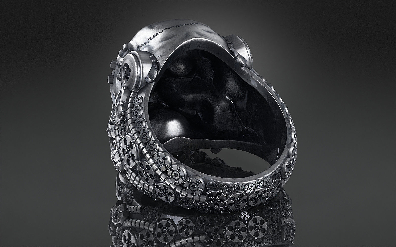 Ring Skull Biomechanical a04 3D print model_6