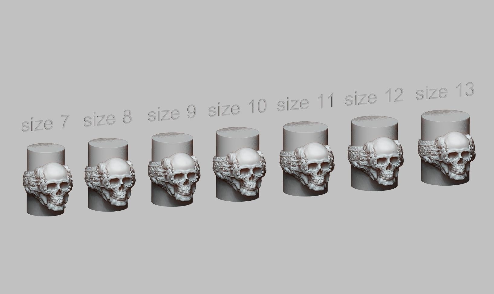 Ring Skull Biomechanical a04 3D print model_18