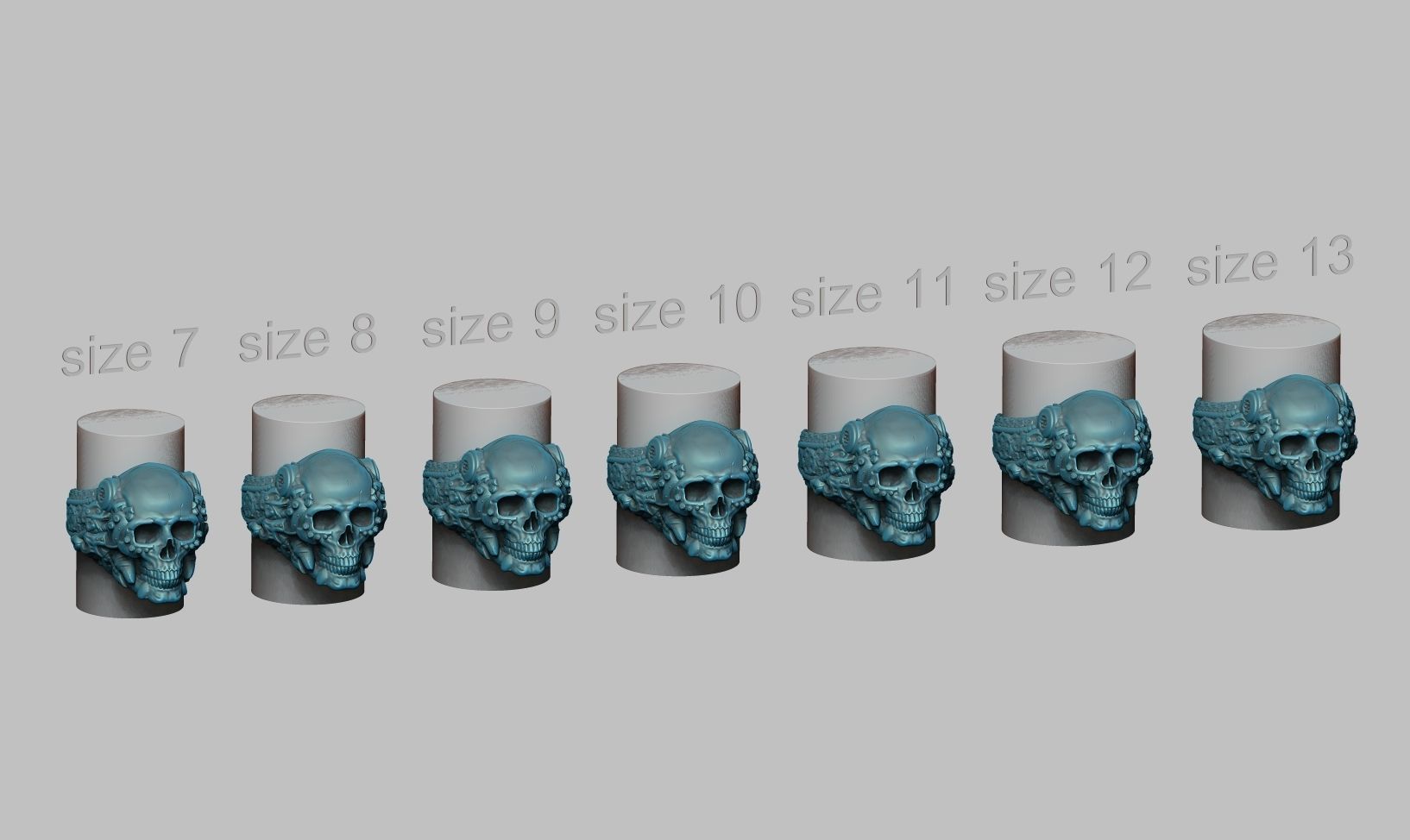 Ring Skull Biomechanical a04 3D print model_17