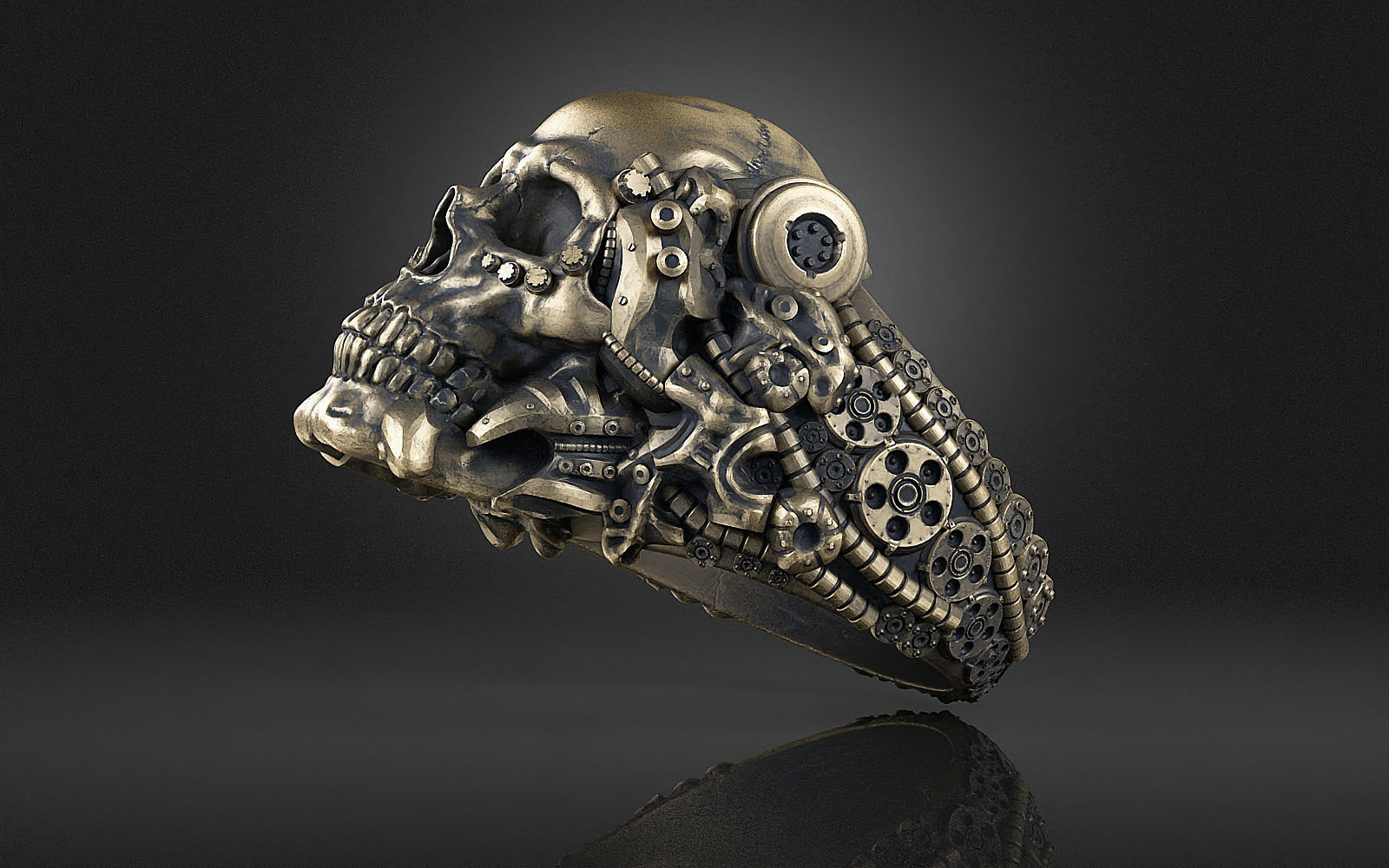 Ring Skull Biomechanical a04 3D print model_9