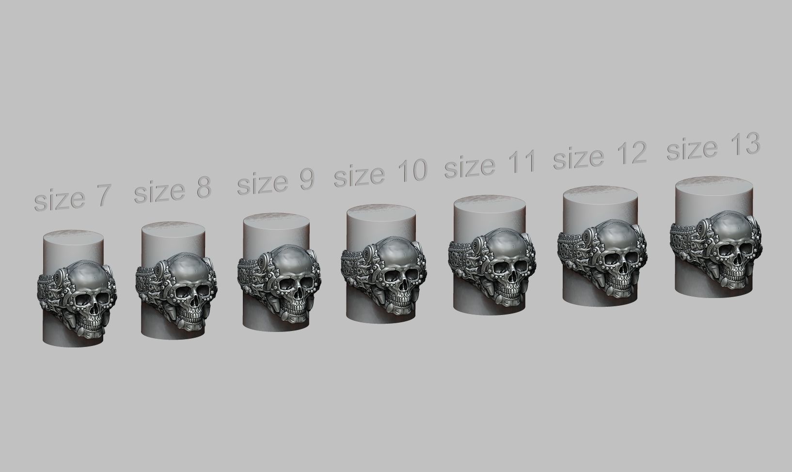 Ring Skull Biomechanical a04 3D print model_16