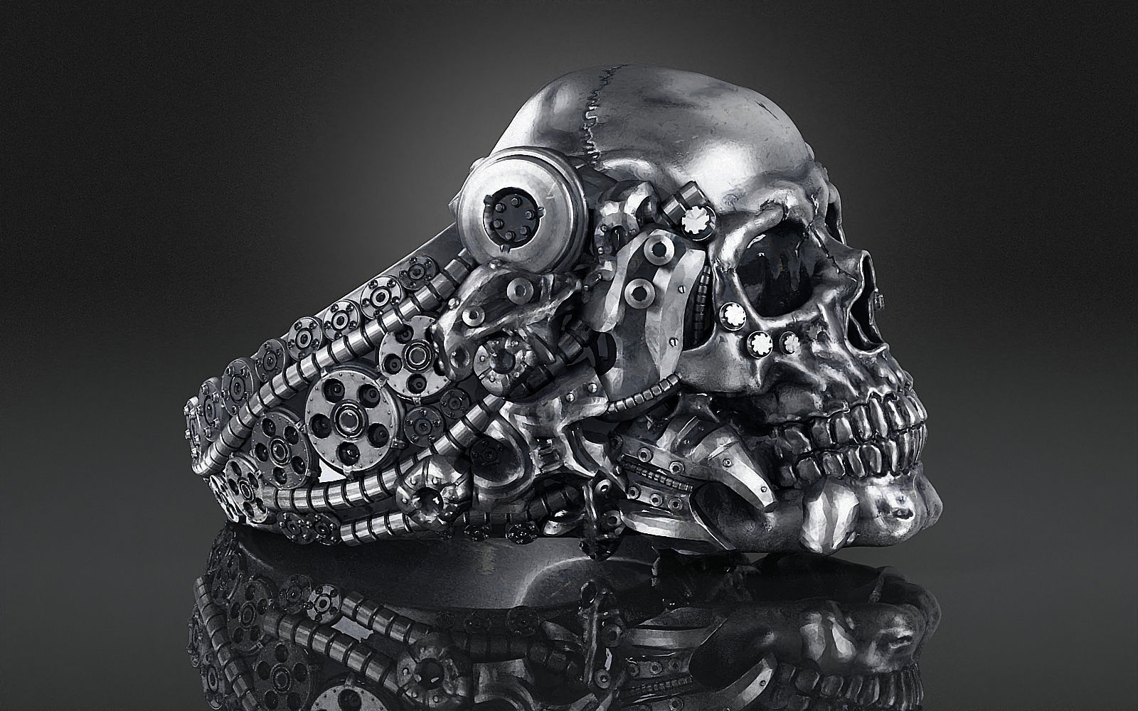 Ring Skull Biomechanical a04 3D print model_2