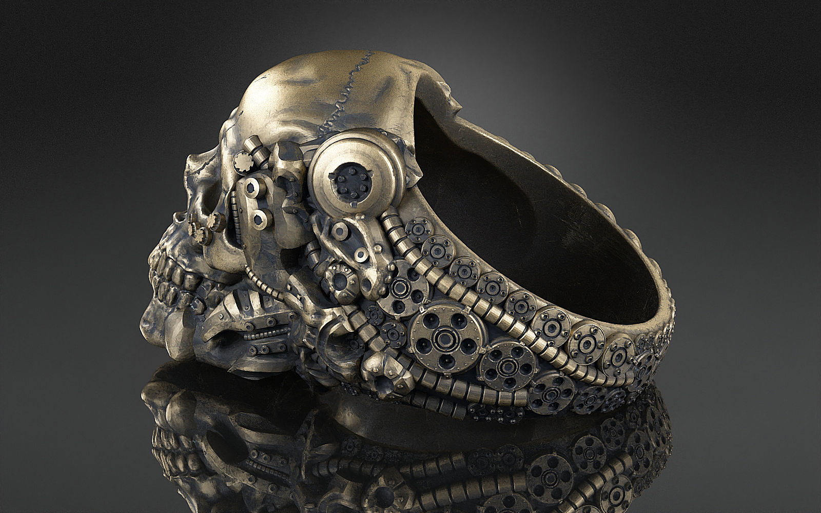 Ring Skull Biomechanical a04 3D print model_5