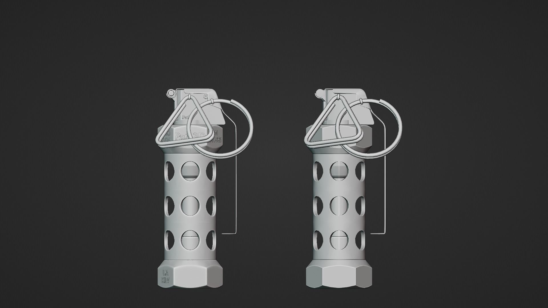 FlashBang 3D grenade launcher Low-poly 3D model_5