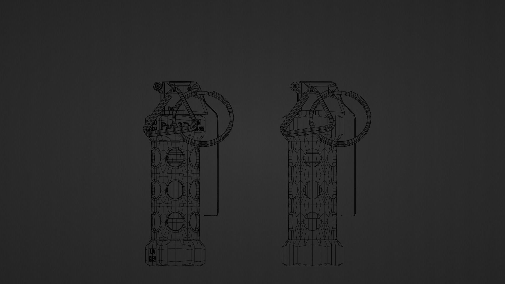 FlashBang 3D grenade launcher Low-poly 3D model_6