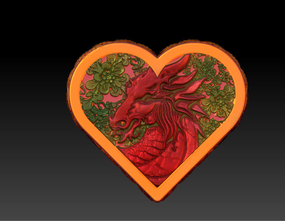 VALENTINES DAY HEART DRAGON GIFT BOX 3D print model_6