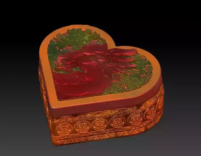 VALENTINES DAY HEART DRAGON GIFT BOX 3D print model