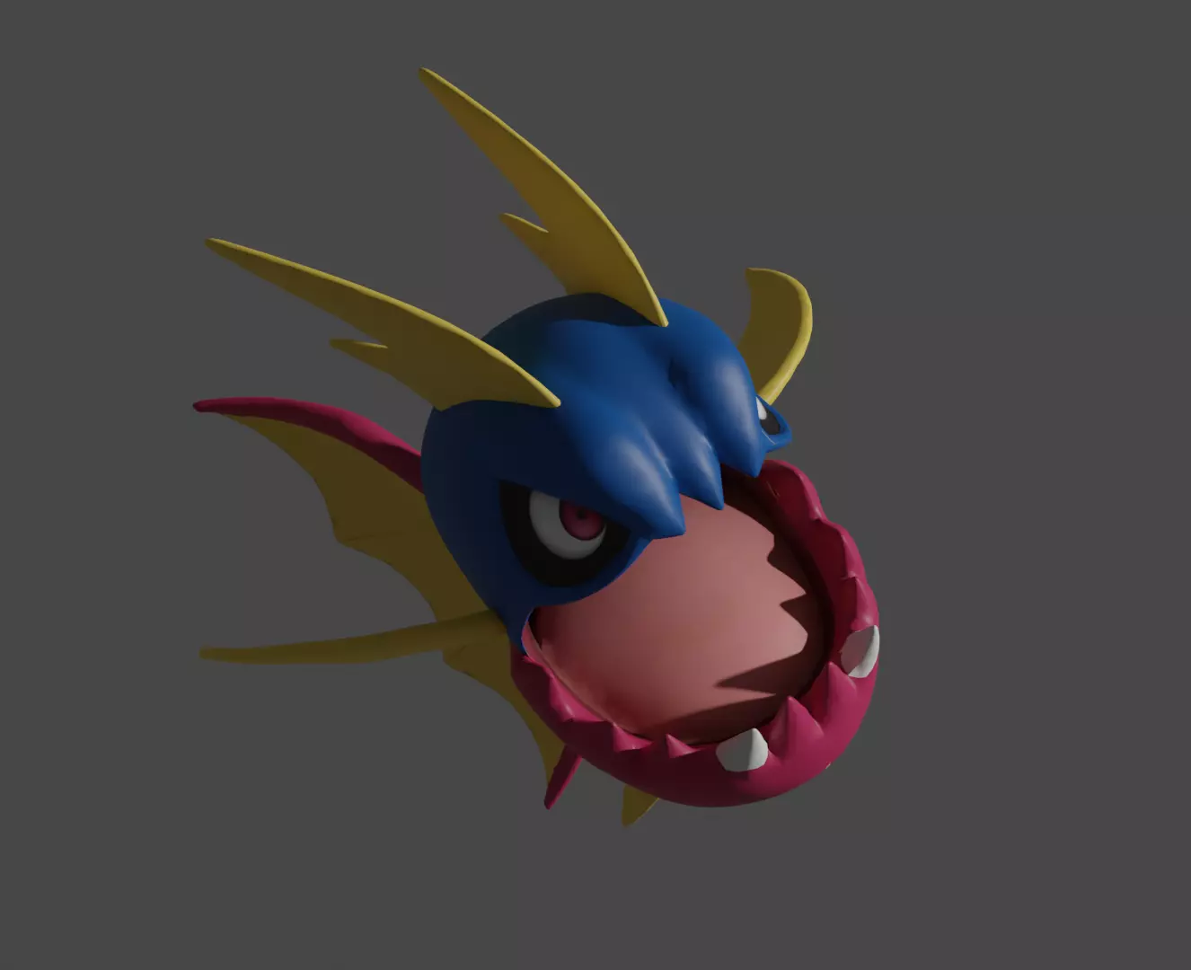 Carvanha 3D print model pokemon head 3D print model