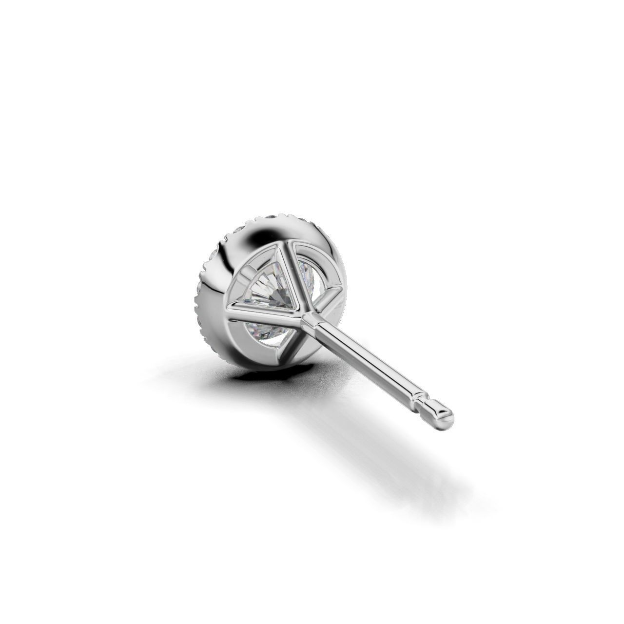 Earring Gem Round 04 3D print model_12