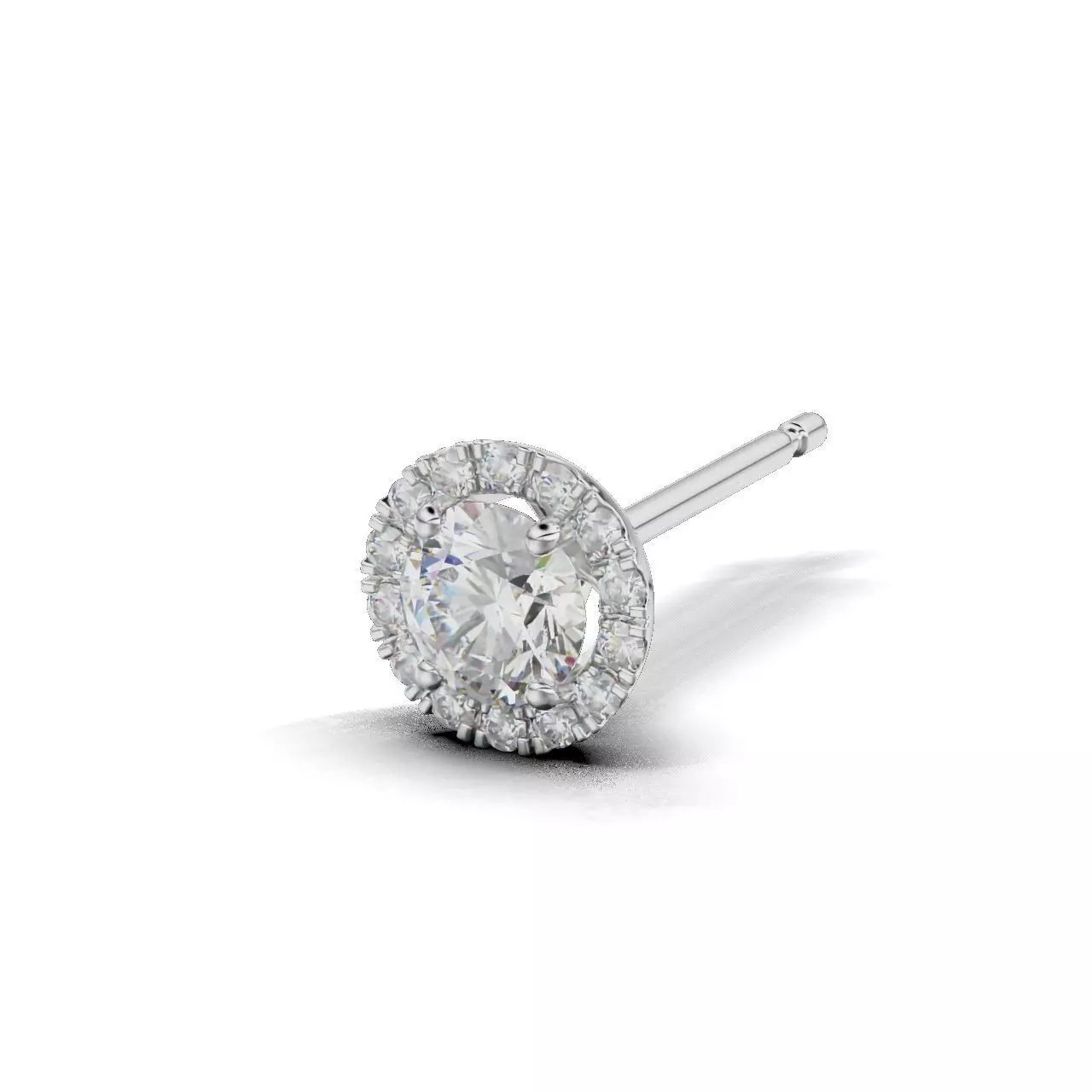 Earring Gem Round 04 3D print model_0