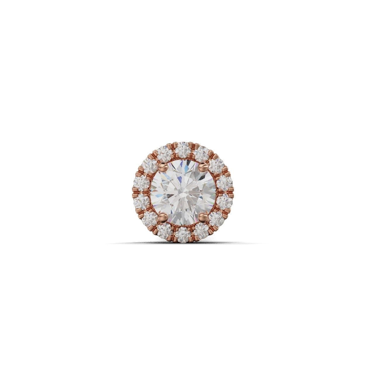 Earring Gem Round 04 3D print model_9