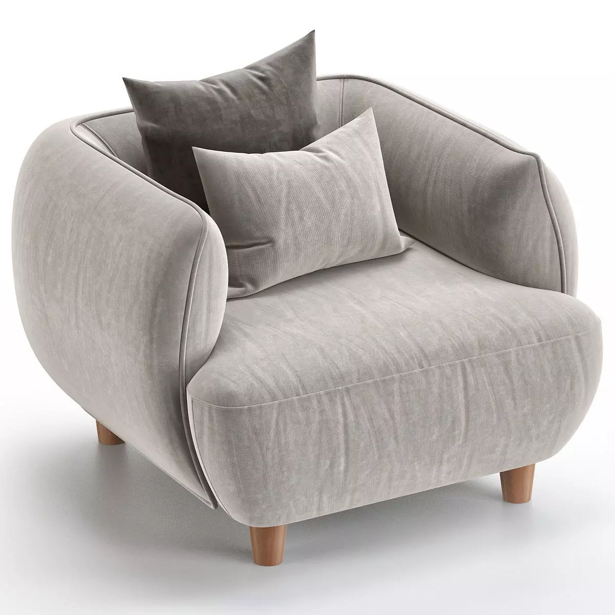 HC28 Cosmo ROUND Armchair Low-poly 3D model_0