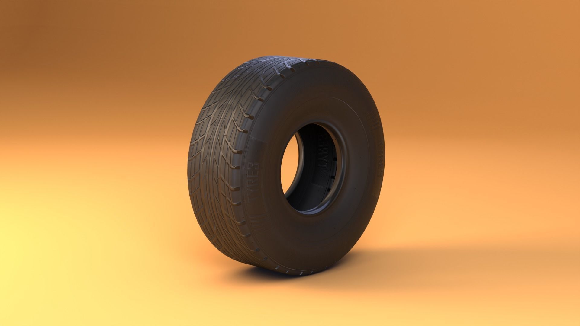 Generic Tyre Low-poly 3D model_1