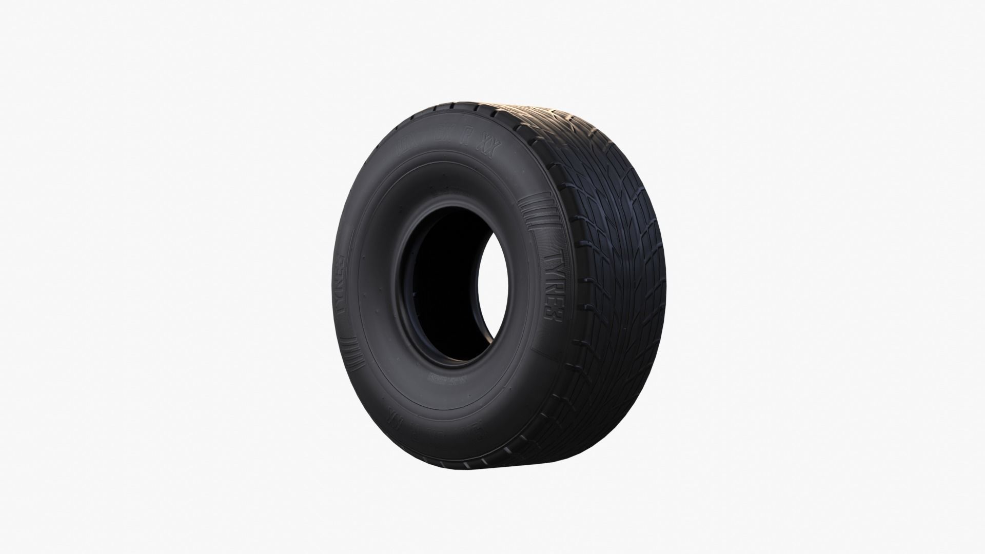 Generic Tyre Low-poly 3D model_8