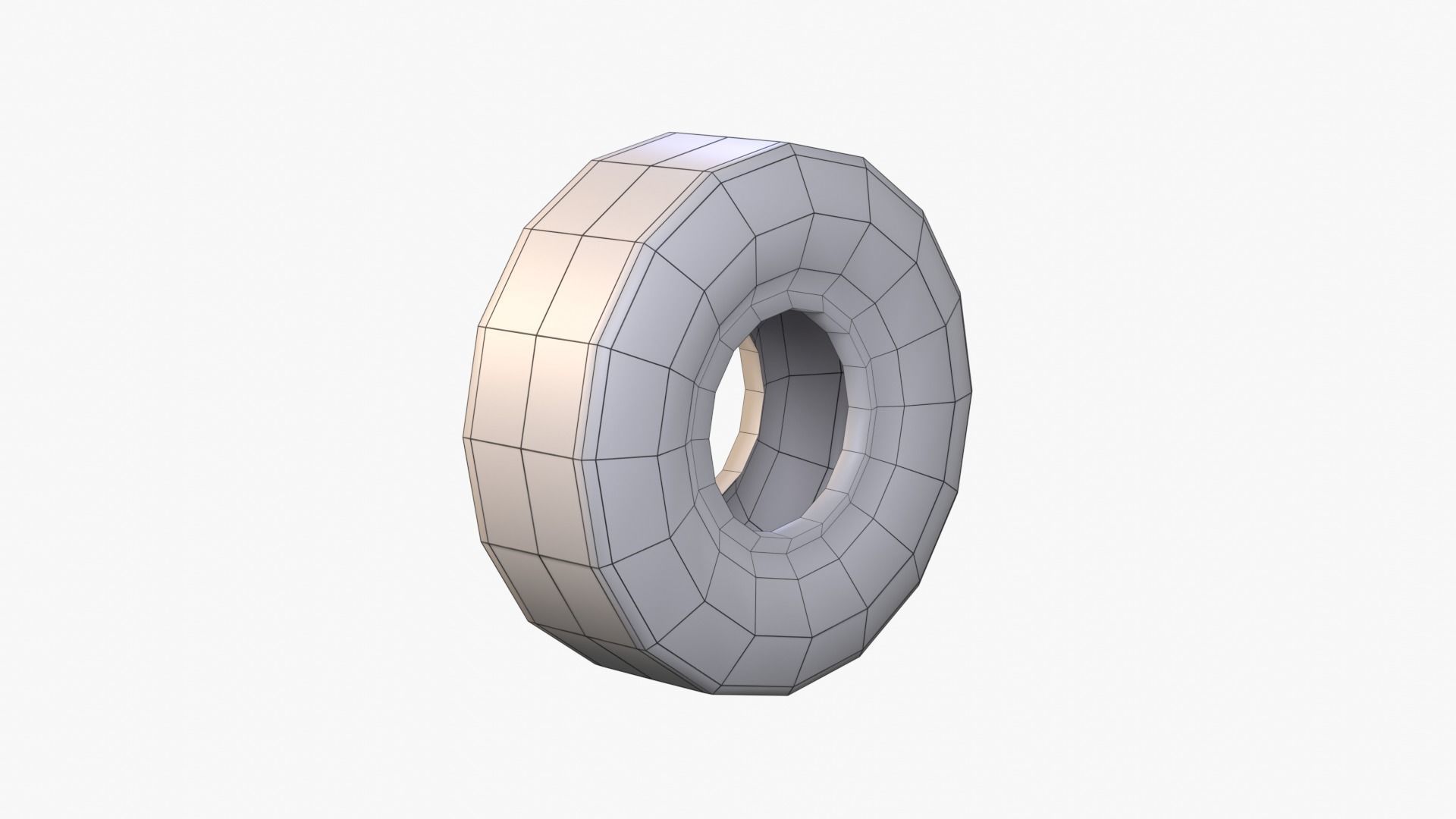 Generic Tyre Low-poly 3D model_12