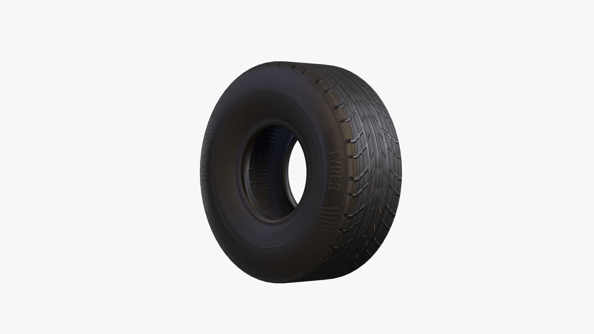 Generic Tyre Low-poly 3D model_4