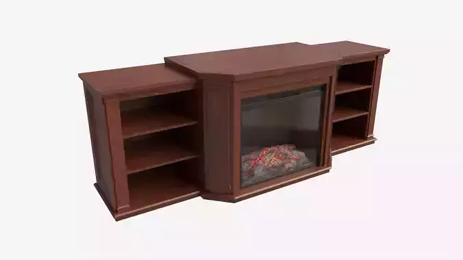 Electric Media Fireplace Wood Valmont