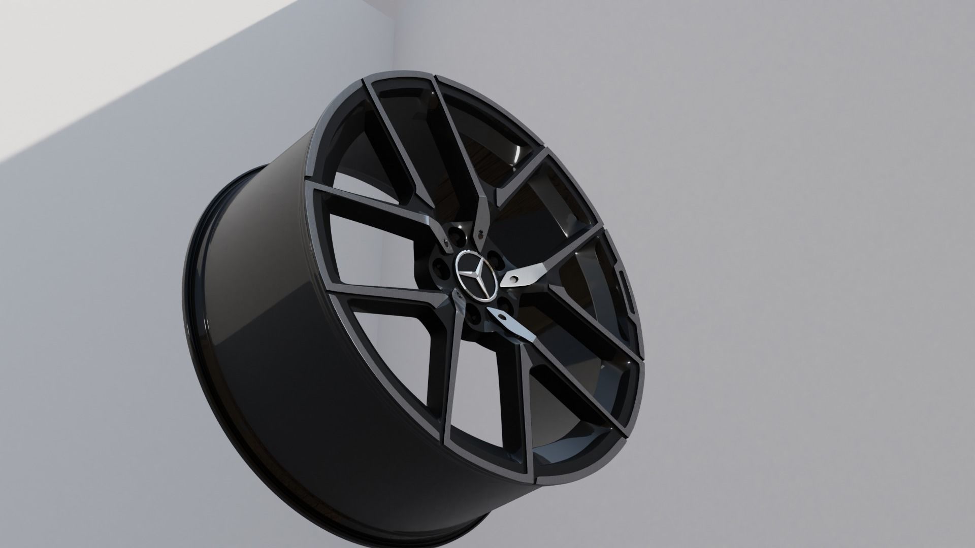 Mercedes Staggered Rims AMG Low-poly 3D model_2