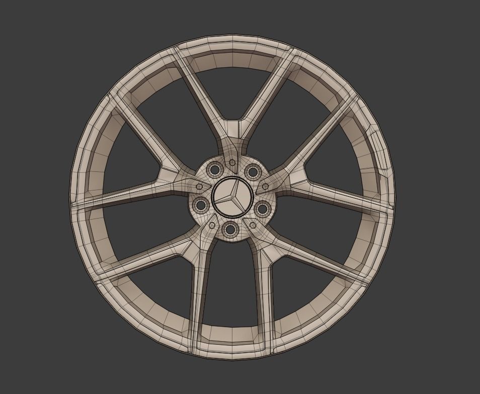 Mercedes Staggered Rims AMG Low-poly 3D model_6