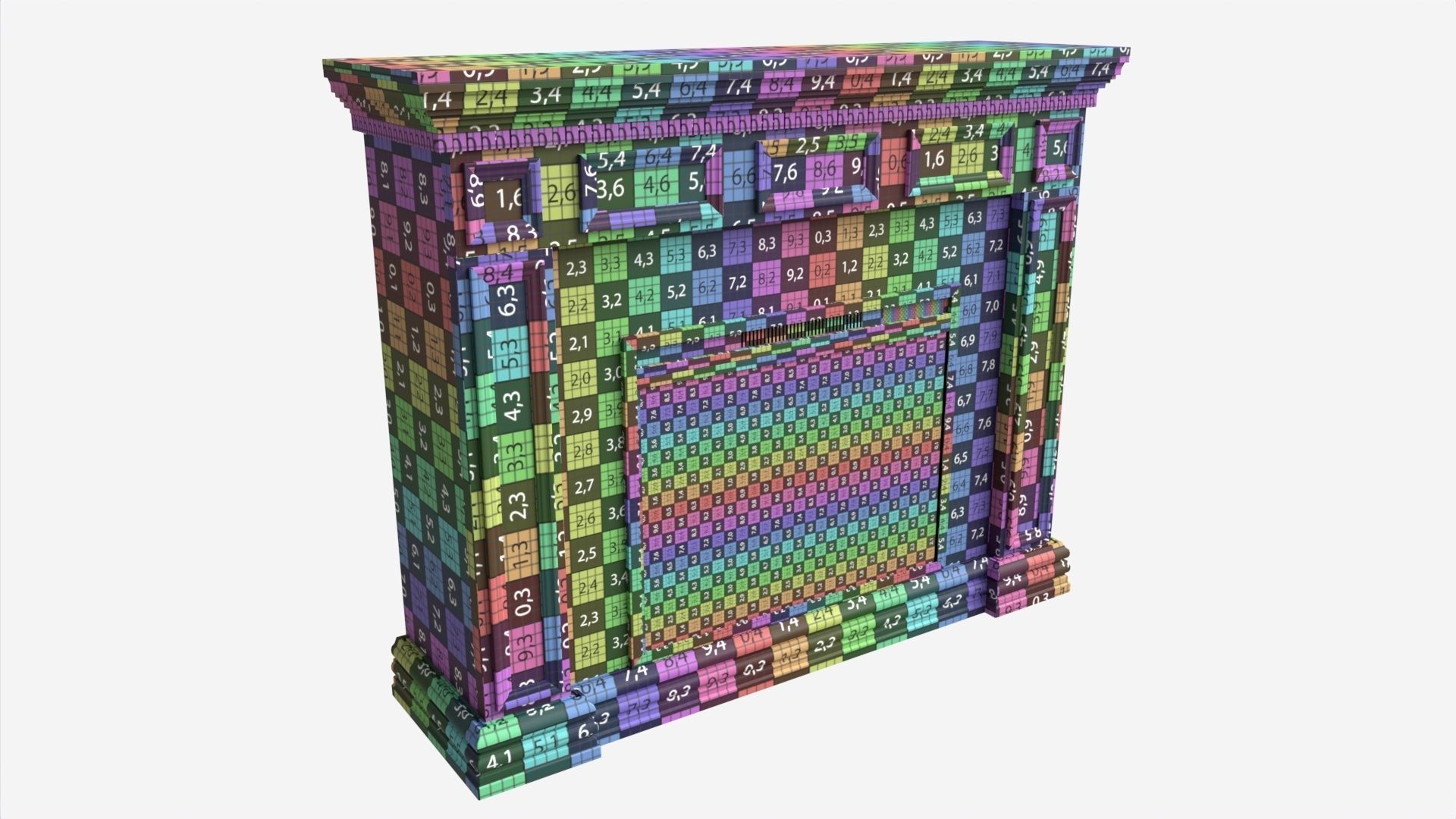 Fireplace in Faux Stone and Wood Delaro 3D model_7