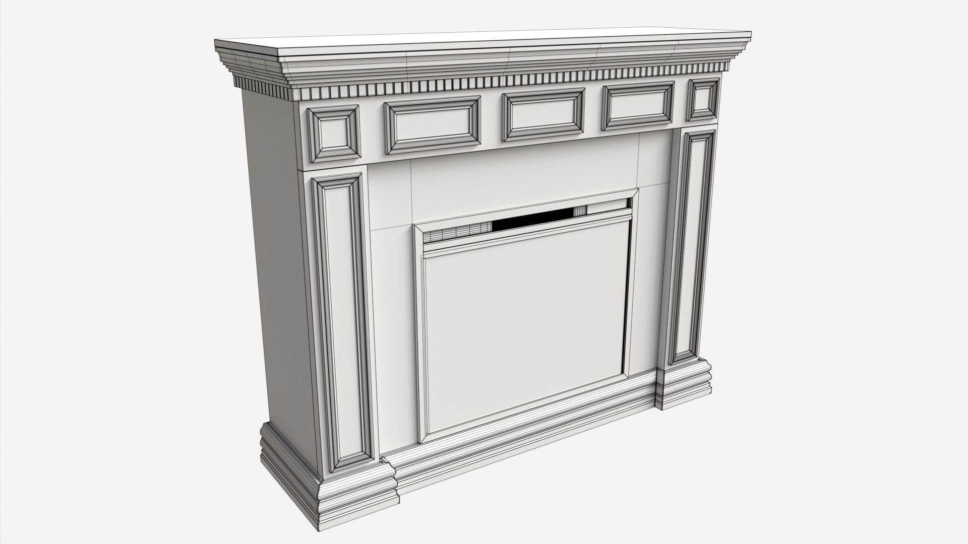 Fireplace in Faux Stone and Wood Delaro 3D model_6