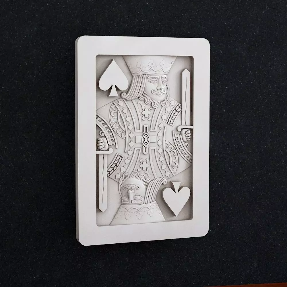 King Playing Card Pendant 3D print model_0