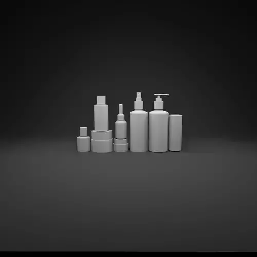 Cosmetic Bottles Low-poly 3D model