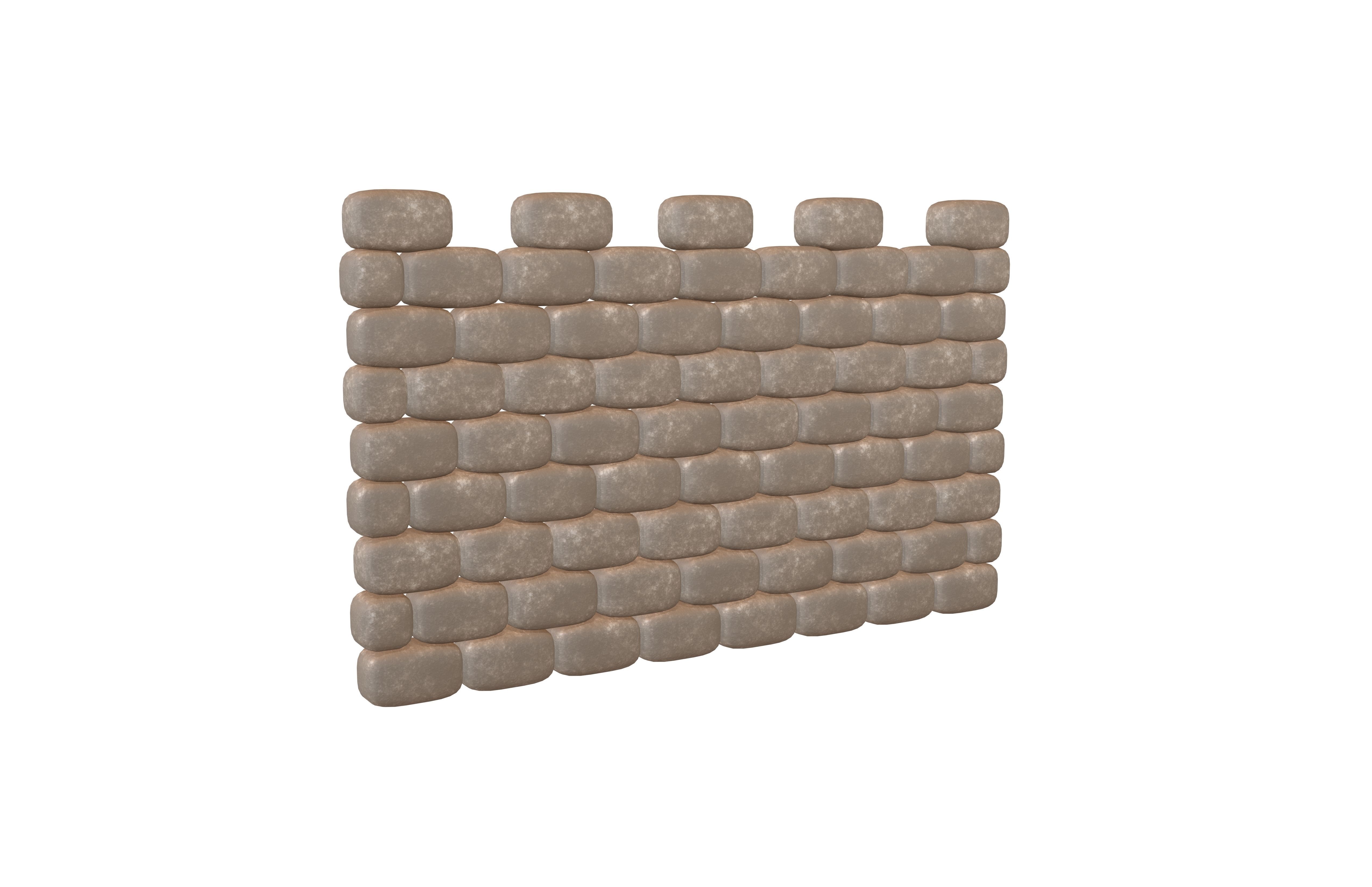 City Wall Icon v1 003 Low-poly 3D model_1