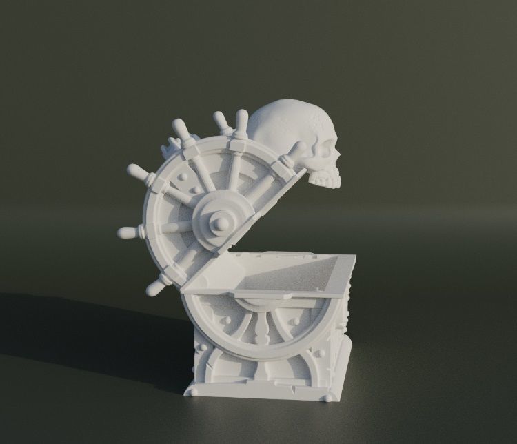 Skull Treasure Box Dice Box Pattern 3D print model_4
