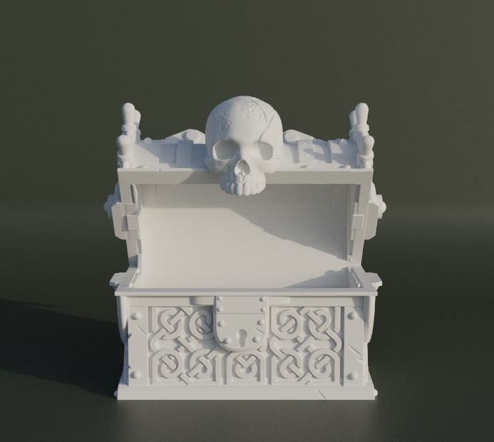Skull Treasure Box Dice Box Pattern 3D print model_2