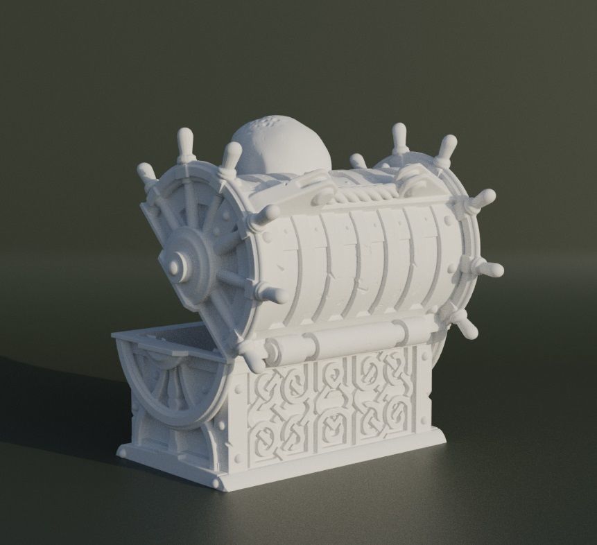 Skull Treasure Box Dice Box Pattern 3D print model_17