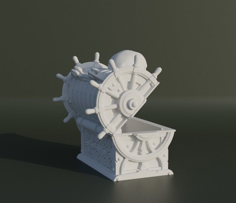 Skull Treasure Box Dice Box Pattern 3D print model_14